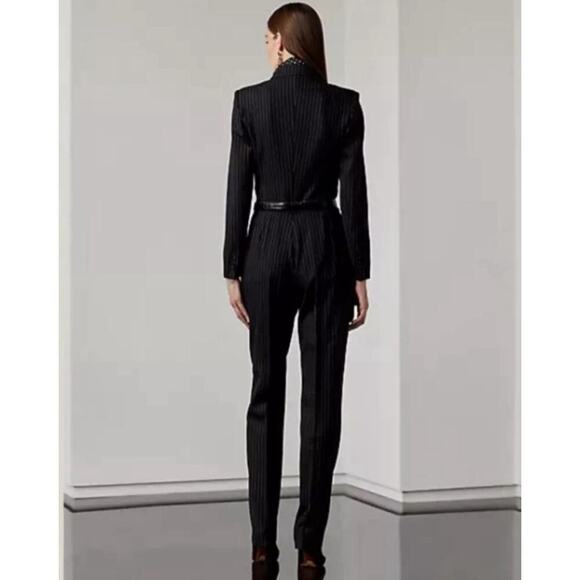 Ralph Lauren Collection Purple Label Pinstripe Blazer Jumpsuit 6 Pant Runway $3k - Picture 5 of 12
